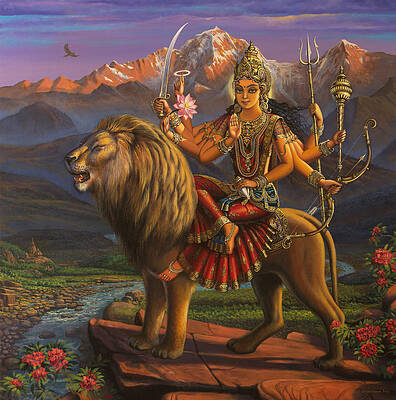 Goddess Durga Paintings Fine Art America