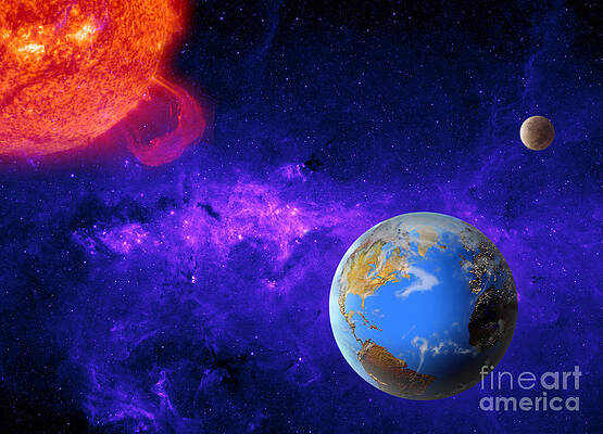 Wall Art - Photograph - Earth, Moon, And Sun by Mike Agliolo