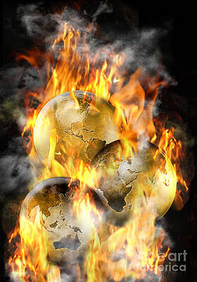 Wall Art - Photograph - Earths On Fire by Mike Agliolo