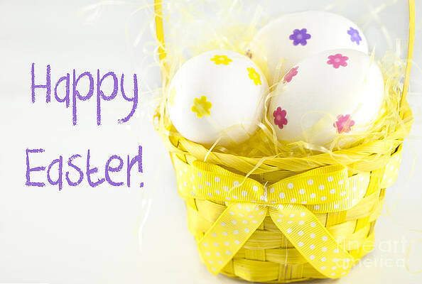 Wall Art - Photograph - Easter Eggs in Basket by Juli Scalzi