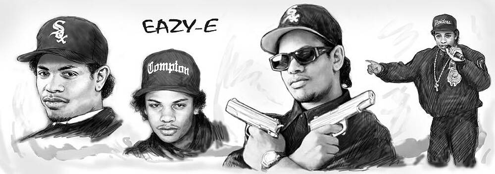 Wall Art - Painting - Eazy-E art drawing sketch poster by Kim Wang