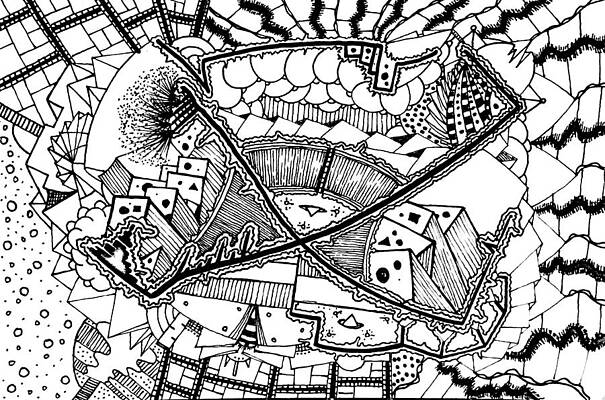 Wall Art - Drawing - Ecks by Daniel Rustad