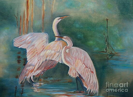 Egrets in the Mist by Jenny Lee Egrets in the Mist by Jenny Lee