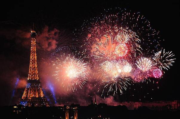 Eiffel Exploding on Bastille Day by Csilla Florida