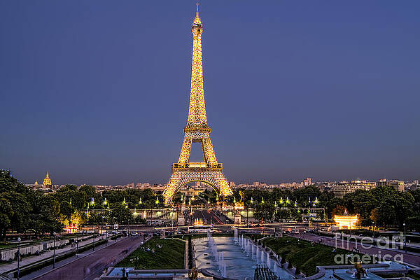 Wall Art - Photograph - Eiffel Tower At Night, Paris by Bill Bachmann