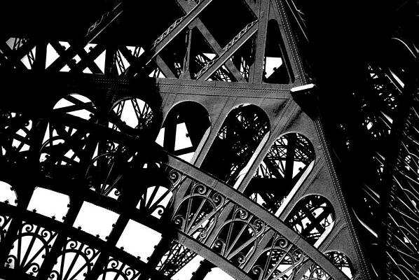 Eiffel Tower Bw Print by Jacqueline M Lewis