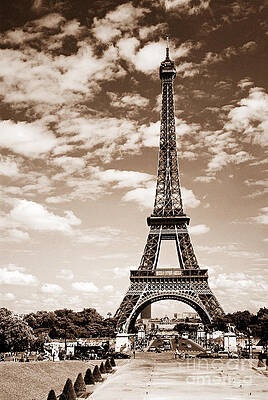 Wall Art - Photograph - Eiffel tower in sepia by Elena Elisseeva