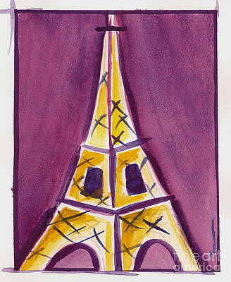 Eiffel Tower Purple and Yellow by Robyn Saunders Eiffel Tower Purple and Yellow by Robyn Saunders