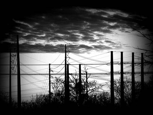 Electric Sunset Two black and white by James Granberry Electric Sunset Two black and white by James Granberry