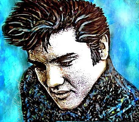 Elvis Presley Never Left The Building Alcohol Inks by Danielle Parent Elvis Presley Never Left The Building Alcohol Inks by Danielle Parent