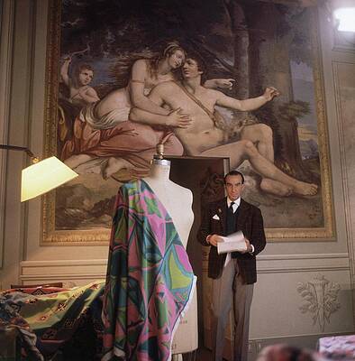 Wall Art - Photograph - Emilio Pucci By A Fresco by Horst P. Horst