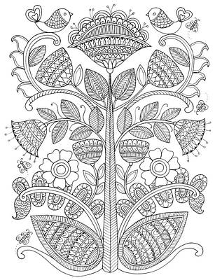 Wall Art - Drawing - Emroidery Pattern 1 by MGL Meiklejohn Graphics Licensing