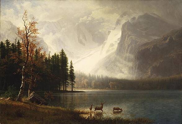 Estes Park Colorado Whytes Lake Print by Albert Bierstadt