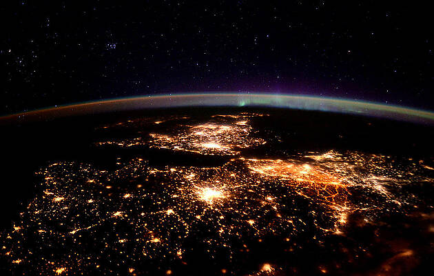 Wall Art - Photograph - Europe At Night, Satellite View by Science Source