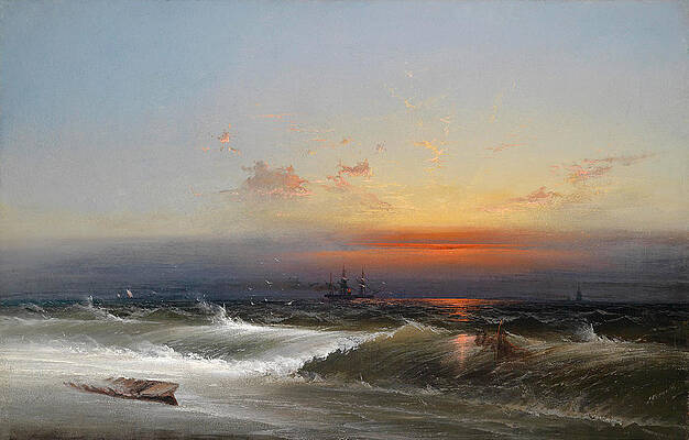 James Hamilton Art - Evening atmosphere over a coastal landscape by James Hamilton