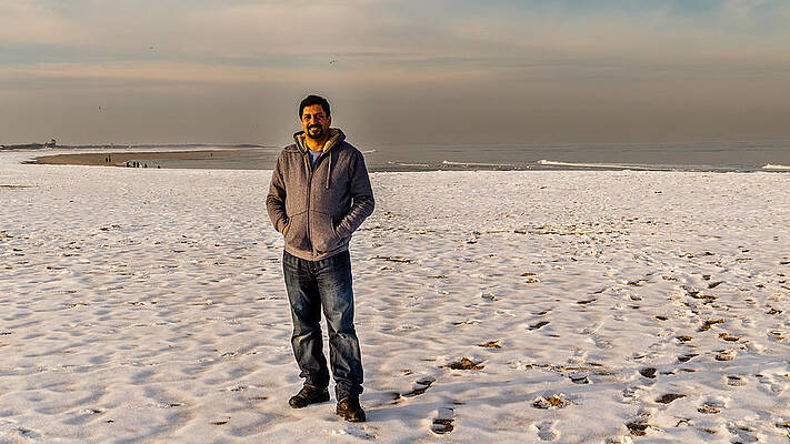 Wall Art - Photograph - Evening sun on a snow covered beach by SAURAVphoto Online Store