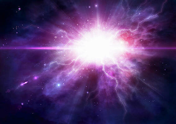 Wall Art - Photograph - Exploding Light In Outer Space by Ikon Ikon Images