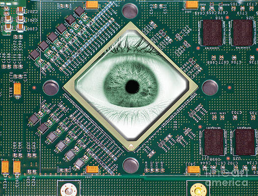 Wall Art - Photograph - Eye Inside Computer Chip by Mike Agliolo