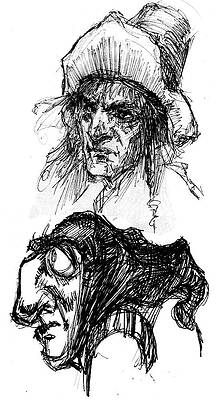 Wall Art - Drawing - Faces from the book by Michael Mynatt