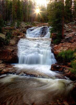 Wall Art - Photograph - Falling Water Setting Sun by David Andersen