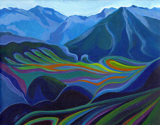 Wall Art - Painting - Faraway Mountains by Tanya Filichkin