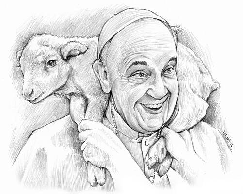 Wall Art - Drawing - Feed My Sheep by Greg Joens