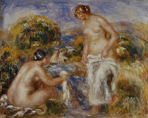 Femmes au bain Print by Pierre-Auguste Renoir