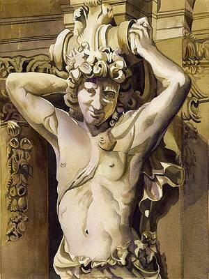 Wall Art - Painting - Figure In Architecture  by Alfred Ng