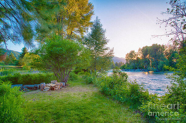 Washington Digital Art - Fire And Water At Cottonwood Cottage by Omaste Witkowski