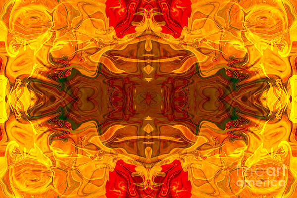 Wall Art - Digital Art - Fire in the Sky Abstract Pattern Artwork by Omaste Witkowski