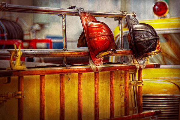 Wall Art - Photograph - Fireman - Hat - Waiting for a Hero  by Mike Savad