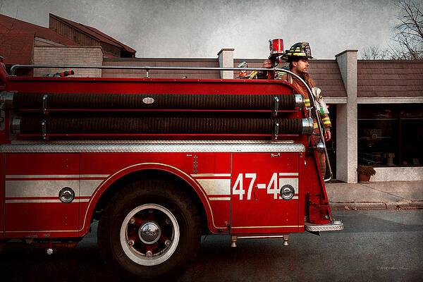 Wall Art - Photograph - Fireman - Metuchen NJ - Always on call by Mike Savad
