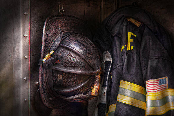 Wall Art - Photograph - Fireman - Worn and used by Mike Savad