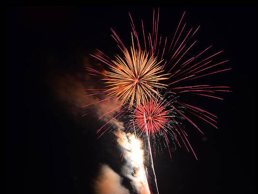Fireworks of Gold and Purple with Smoke by Dylan Lees Fireworks of Gold and Purple with Smoke by Dylan Lees