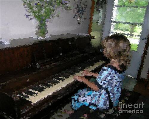 Beautiful Girl Playing Piano Tote Bag by Sefedin Stafa - Fine Art America
