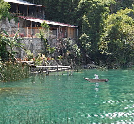 Fisherman on Lake Atitlan by David Robinson 