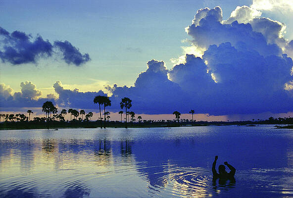 Wall Art - Photograph - Fisherman With Net, Tonle Sap Lakemekong by Per-Andre Hoffmann