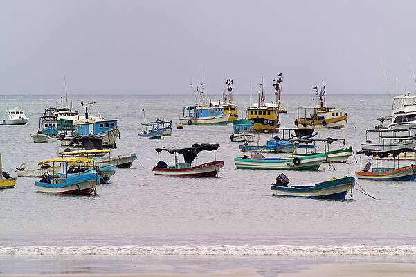 Wall Art - Photograph - Fishing Boats Are Anchored by Jonathan Kingston