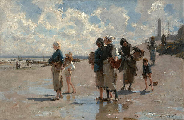 Fishing for Oysters at Cancale Print by John Singer Sargent