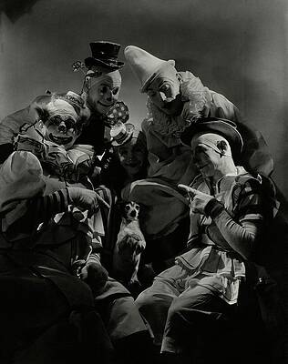 Wall Art - Photograph - Five Circus Clowns by Lusha Nelson