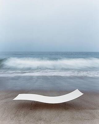 Wall Art - Photograph - Flexy Batyline Mesh Curve Chaise On Malibu Beach by Simon Watson