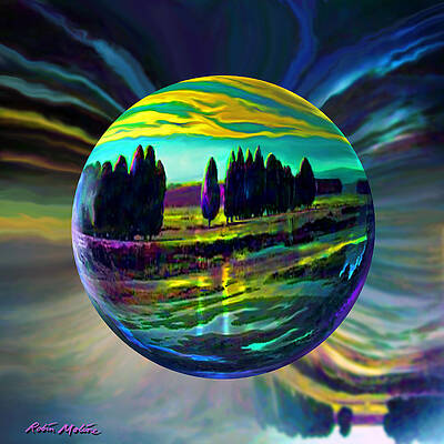 Wall Art - Painting - Floating Lavender Fields  by Robin Moline