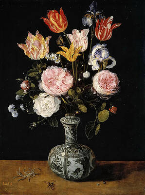 Flowers in a Chinese Vase Print by Jan Brueghel the Elder