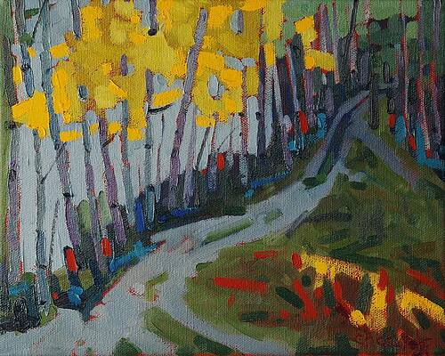 Wall Art - Painting - Fog Birches on the Edge by Phil Chadwick