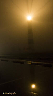 Foggy Bodie Island Lighthouse with Reflection by M Luton