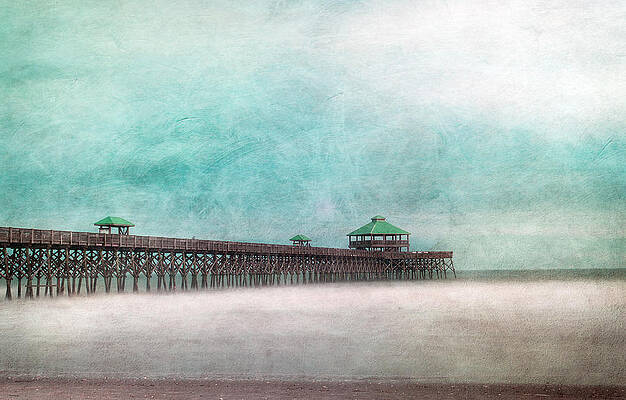 Wall Art - Photograph - Folly Beach Pier with Texture by Joye Ardyn Durham