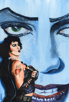 Rocky horror picture show, goth, horror, cult classic, acrylic painting