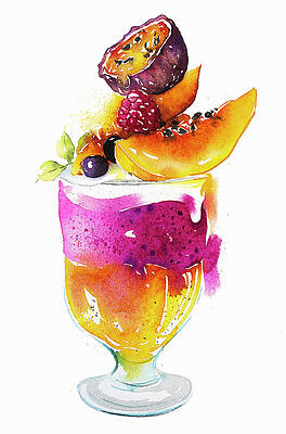 Wall Art - Painting - Fresh Fruit Trifle Dessert by Ikon Images