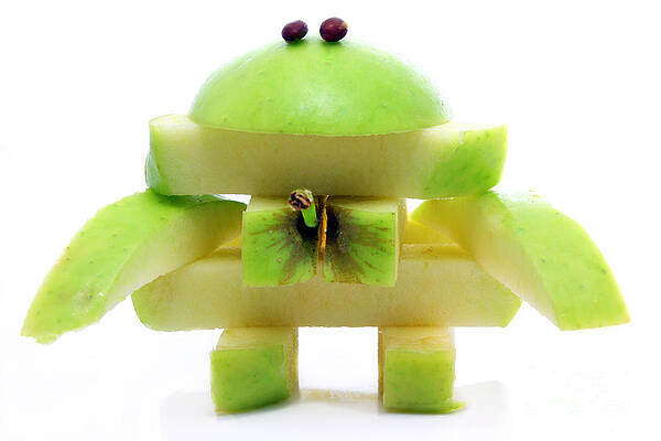 Friendly apple monster made from one apple by Simon Bratt Friendly apple monster made from one apple by Simon Bratt