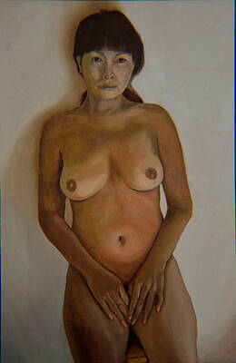 Wall Art - Painting - Full Frontal Well Almost by Thu Nguyen